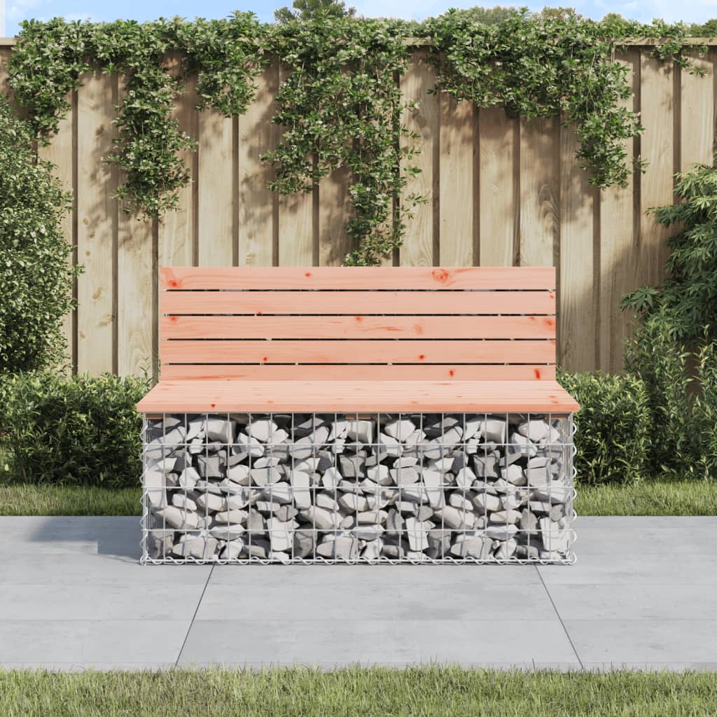 Gartenbank Aus Gabionen 143X71X65,5 Cm Massivholz Kiefer