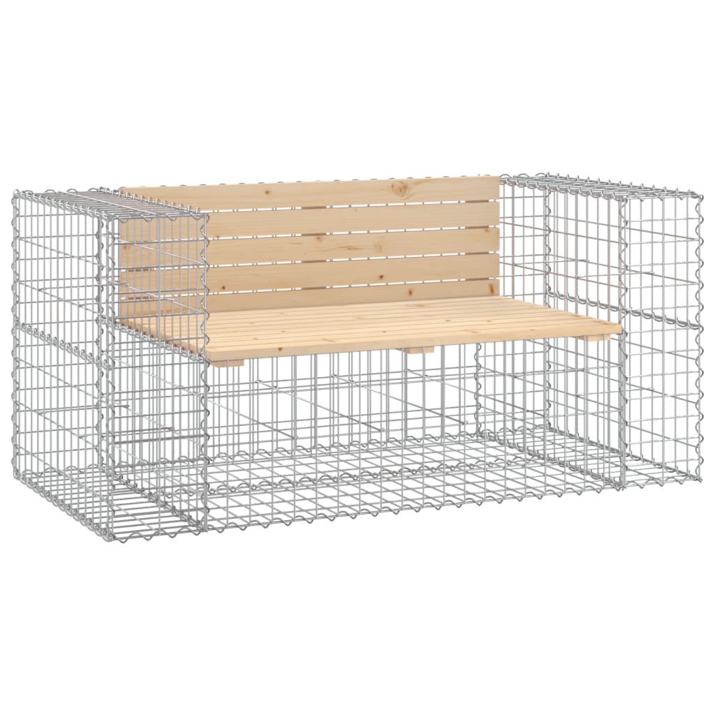 Gartenbank Aus Gabionen 143X71X65,5 Cm Massivholz Kiefer