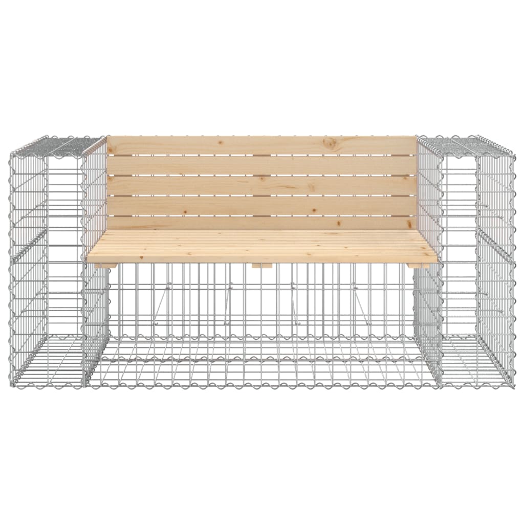 Gartenbank Aus Gabionen 143X71X65,5 Cm Massivholz Kiefer