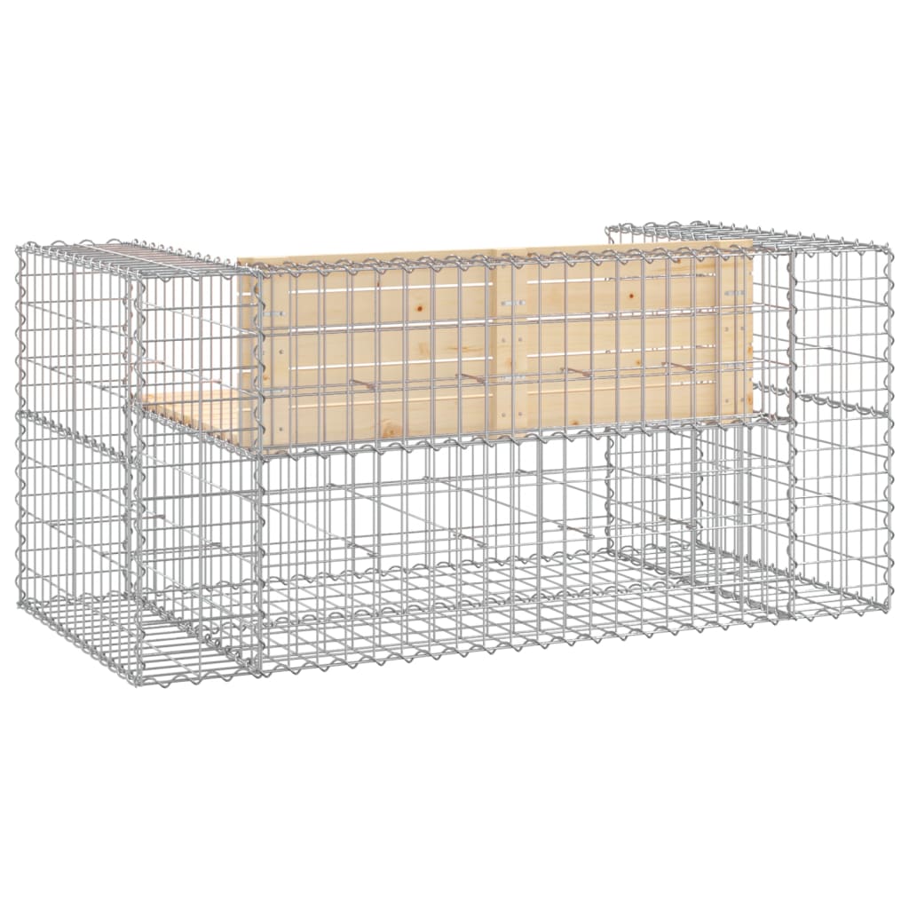 Gartenbank Aus Gabionen 143X71X65,5 Cm Massivholz Kiefer