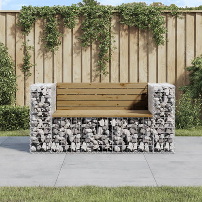 Gartenbank Aus Gabionen 143X71X65,5 Cm Massivholz Kiefer