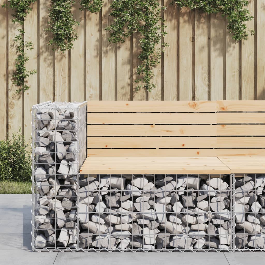 Gartenbank Aus Gabionen 143X71X65,5 Cm Massivholz Kiefer