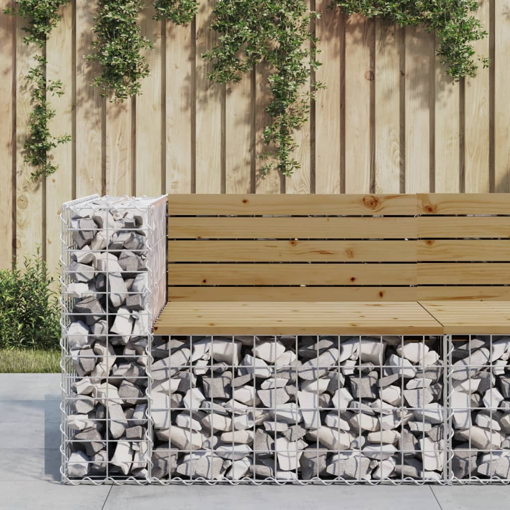 Gartenbank Aus Gabionen 143X71X65,5 Cm Massivholz Kiefer