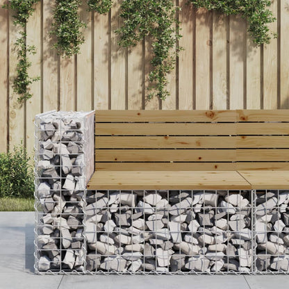 Gartenbank Aus Gabionen 143X71X65,5 Cm Massivholz Kiefer