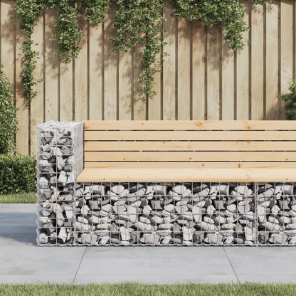 Gartenbank Aus Gabionen 143X71X65,5 Cm Massivholz Kiefer
