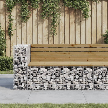 Gartenbank Aus Gabionen 143X71X65,5 Cm Massivholz Kiefer