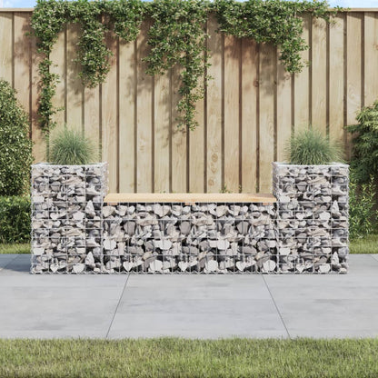 Gartenbank Aus Gabionen 183X41X60,5 Cm Kiefernholz Imprägniert