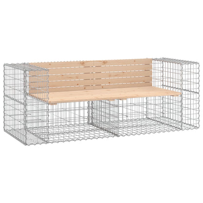 Gartenbank Aus Gabionen 184X71X65,5 Cm Massivholz Kiefer
