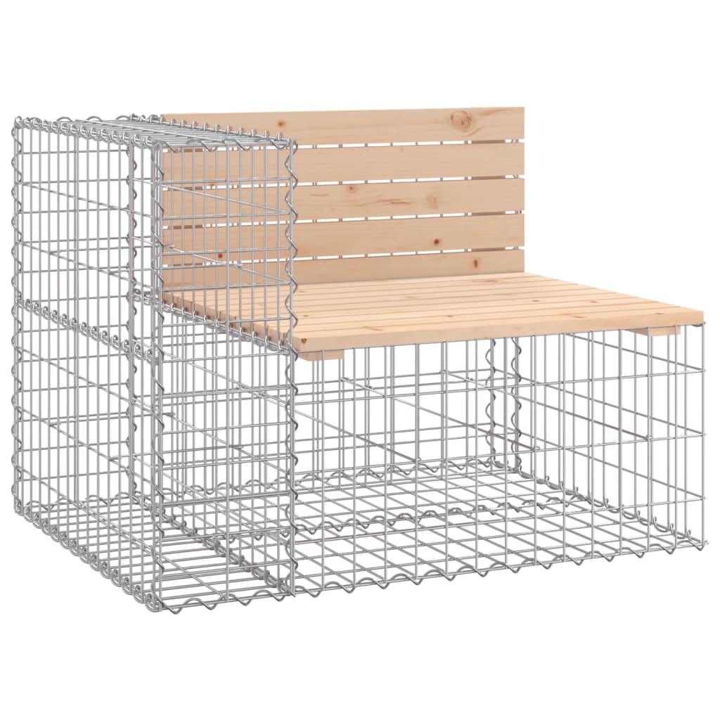 Gartenbank Aus Gabionen 184X71X65,5 Cm Massivholz Kiefer