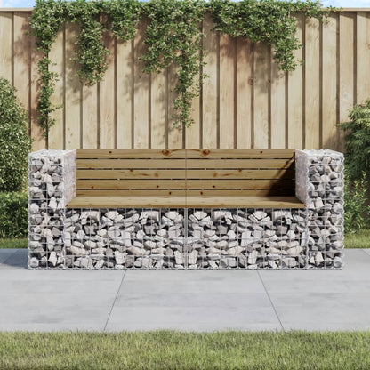 Gartenbank Aus Gabionen 184X71X65,5 Cm Massivholz Kiefer