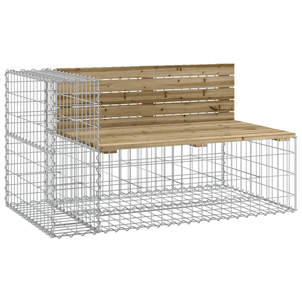 Gartenbank Aus Gabionen 244X71X65,5 Cm Kiefernholz Imprägniert