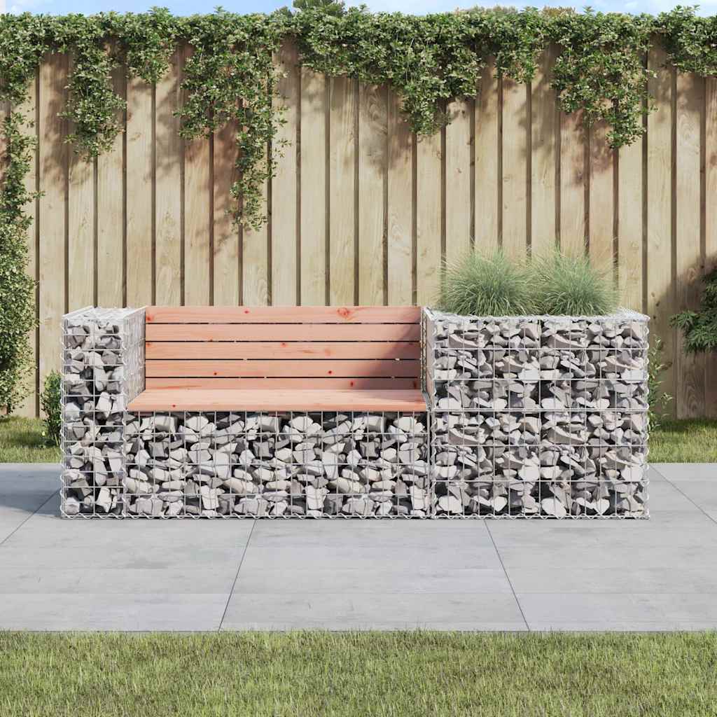 Gartenbank Mit Gabione Kiefernholz Imprägniert