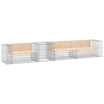 Gartenbank Mit Gabione Massivholz Kiefer