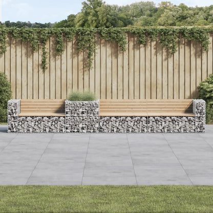Gartenbank Mit Gabione Massivholz Douglasie