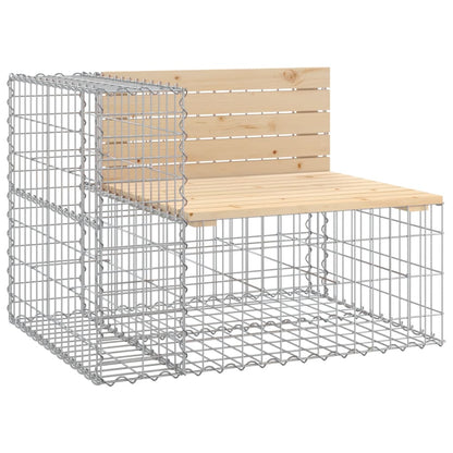 Gartenbank Aus Gabionen 287X71X65,5 Cm Massivholz Kiefer