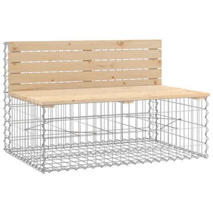 Gartenbank Aus Gabionen 287X71X65,5 Cm Massivholz Kiefer