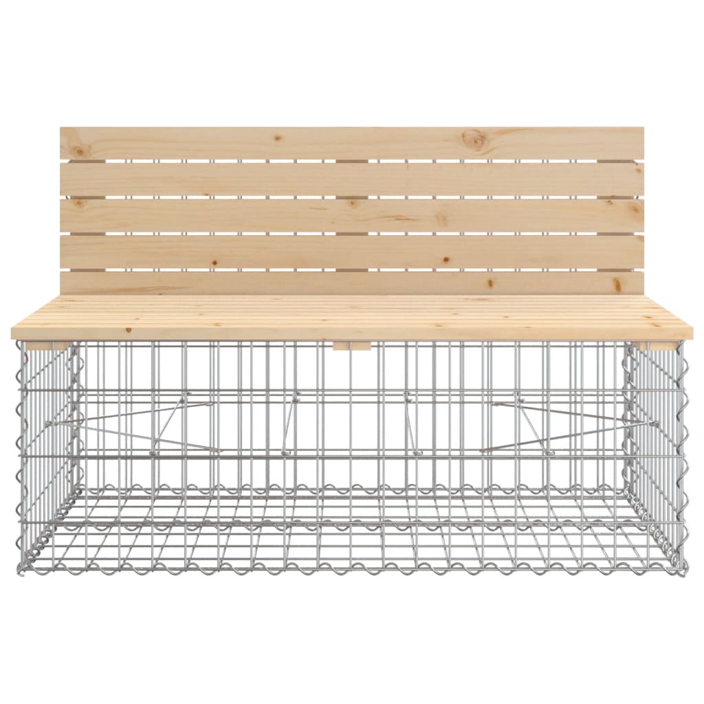 Gartenbank Aus Gabionen 287X71X65,5 Cm Massivholz Kiefer