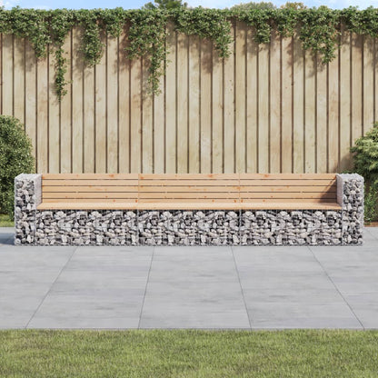 Gartenbank Aus Gabionen 347X71X65,5 Cm Massivholz Douglasie
