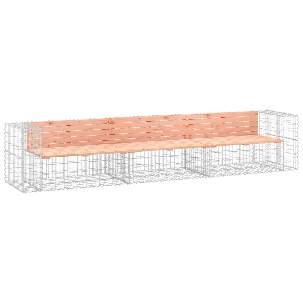 Gartenbank Aus Gabionen 347X71X65,5 Cm Massivholz Douglasie