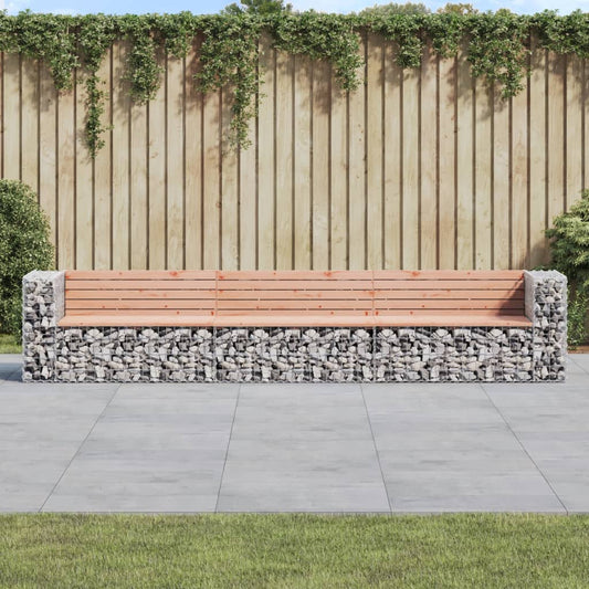 Gartenbank Aus Gabionen 347X71X65,5 Cm Massivholz Douglasie