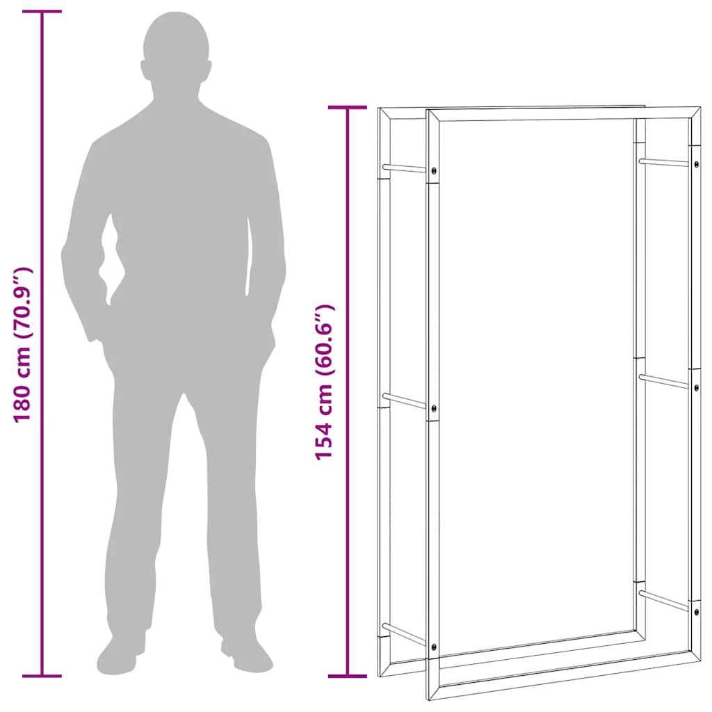 Brennholzregal 80X28X154 Cm Edelstahl
