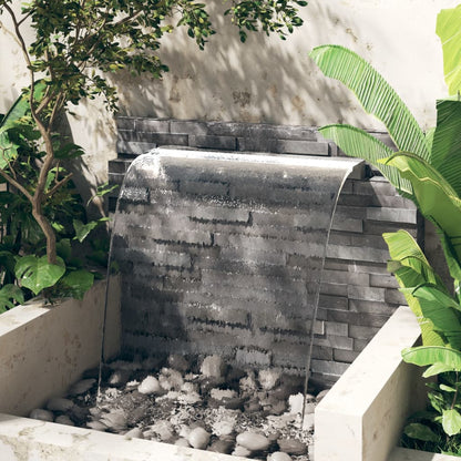 Pool-Wasserfall Mit Leds Edelstahl 110 Cm