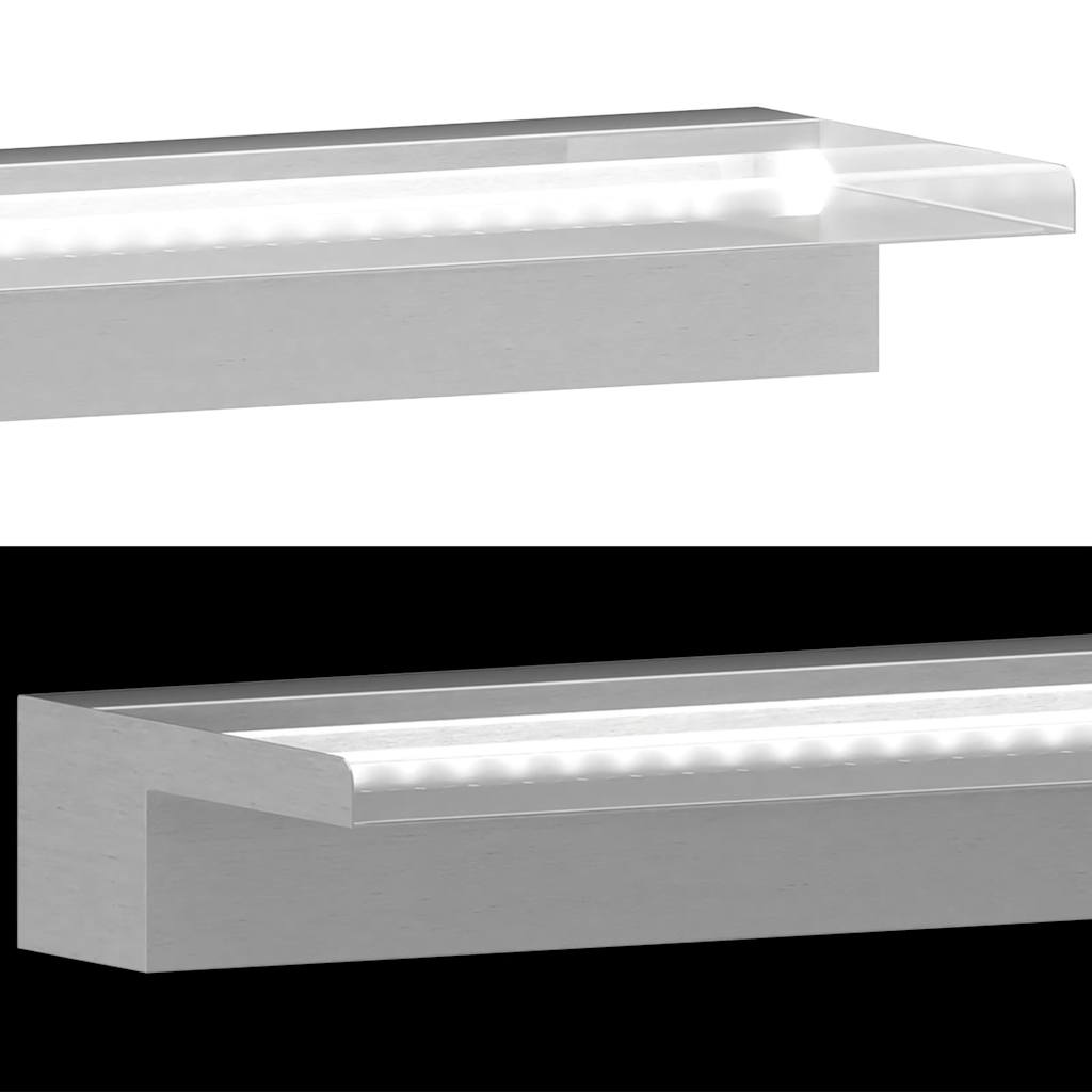 Pool-Wasserfall Mit Leds Edelstahl 110 Cm