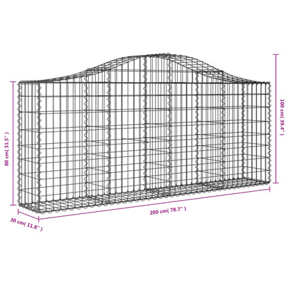 Gabionen Mit Hochbogen 2 Stk. Verzinktes Eisen