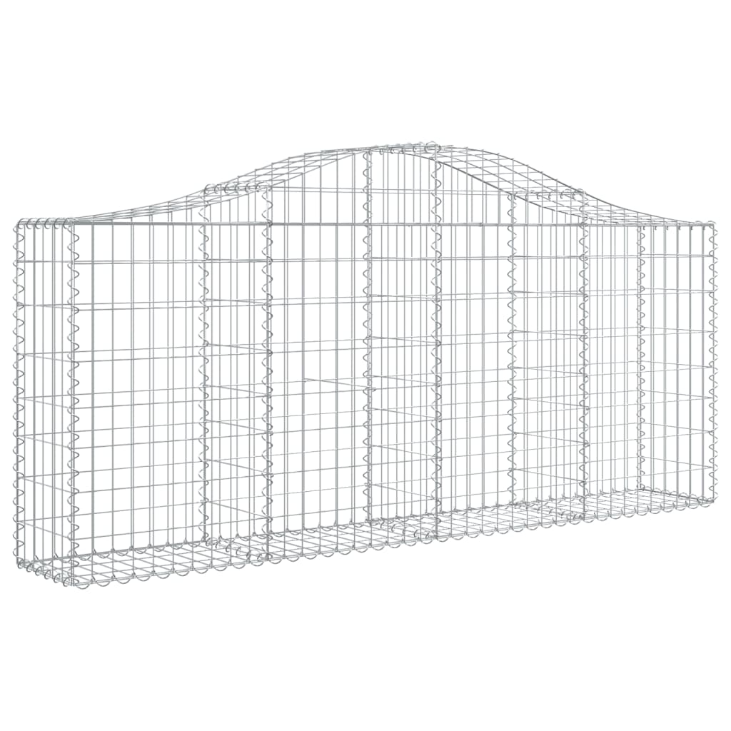 Gabionen Mit Hochbogen 12 Stk. 200X30X80/100Cm Verzinktes Eisen