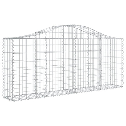 Gabionen Mit Hochbogen 12 Stk. 200X30X80/100Cm Verzinktes Eisen