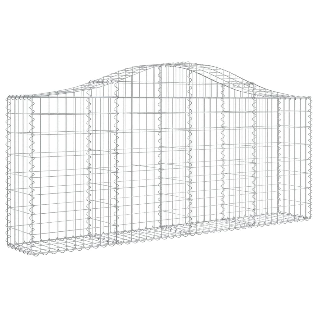 Gabionen Mit Hochbogen 13 Stk. 200X30X80/100Cm Verzinktes Eisen