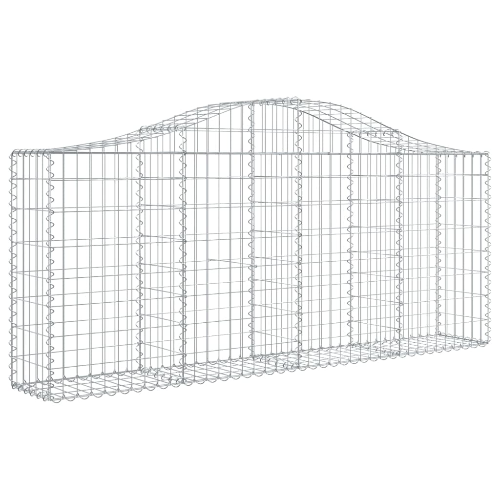 Gabionen Mit Hochbogen 14 Stk. 200X30X80/100Cm Verzinktes Eisen