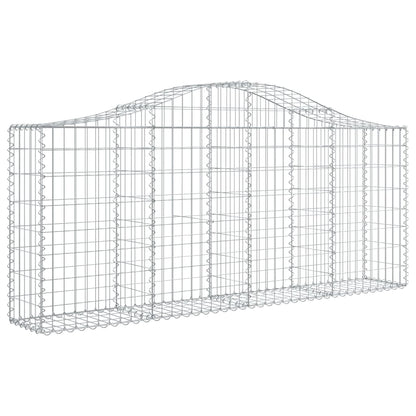 Gabionen Mit Hochbogen 14 Stk. 200X30X80/100Cm Verzinktes Eisen