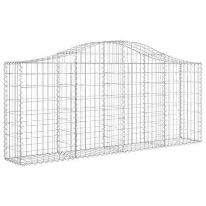 Gabionen Mit Hochbogen 25 Stk. 200X30X80/100Cm Verzinktes Eisen