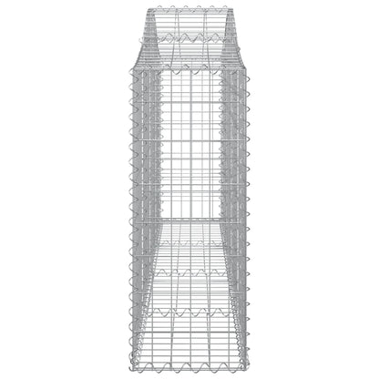 Gabionen Mit Hochbogen 40 Stk. 200X30X80/100Cm Verzinktes Eisen
