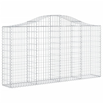 Gabionen Mit Hochbogen 4 Stk. 200X30X100/120Cm Verzinktes Eisen