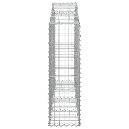 Gabionen Mit Hochbogen 7 Stk. 200X30X100/120Cm Verzinktes Eisen