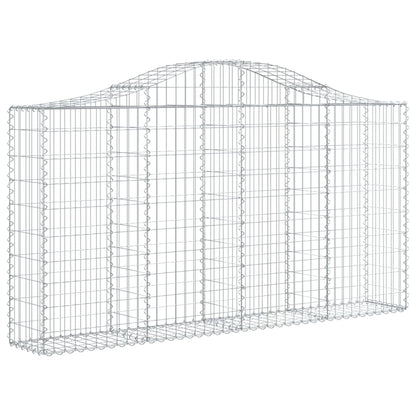 Gabionen Mit Hochbogen 8 Stk. 200X30X100/120Cm Verzinktes Eisen