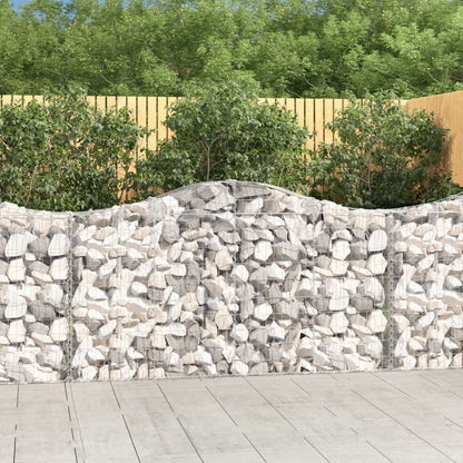 Gabionen Mit Hochbogen 13Stk. 200X30X100/120Cm Verzinktes Eisen