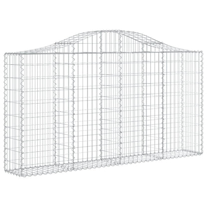 Gabionen Mit Hochbogen 30Stk. 200X30X100/120Cm Verzinktes Eisen