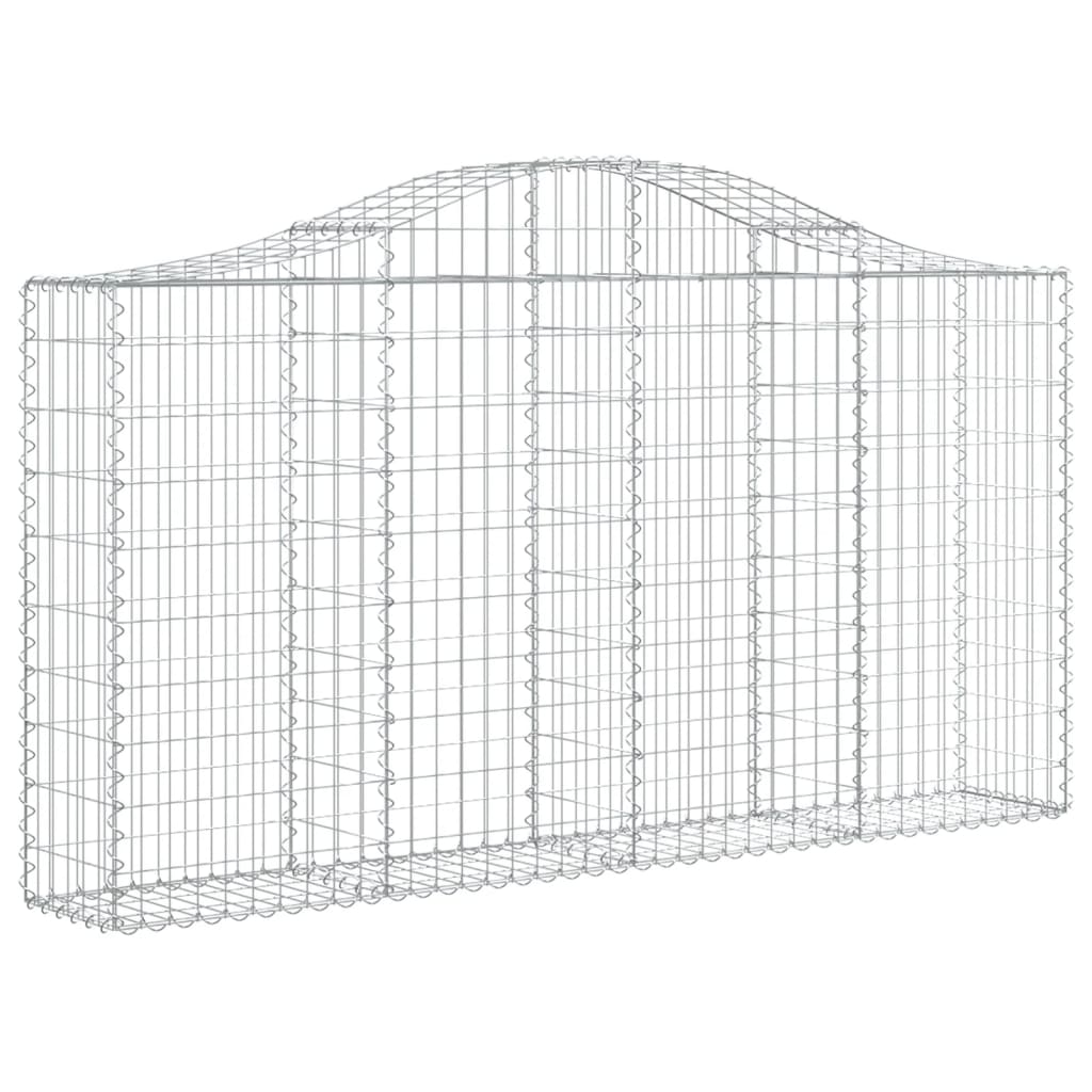 Gabionen Mit Hochbogen 40Stk. 200X30X100/120Cm Verzinktes Eisen