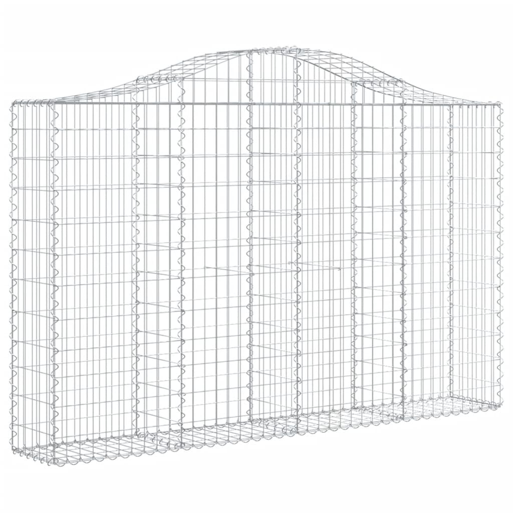 Gabionen Mit Hochbogen 2 Stk. 200X30X120/140Cm Verzinktes Eisen