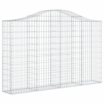Gabionen Mit Hochbogen 2 Stk. 200X30X120/140Cm Verzinktes Eisen