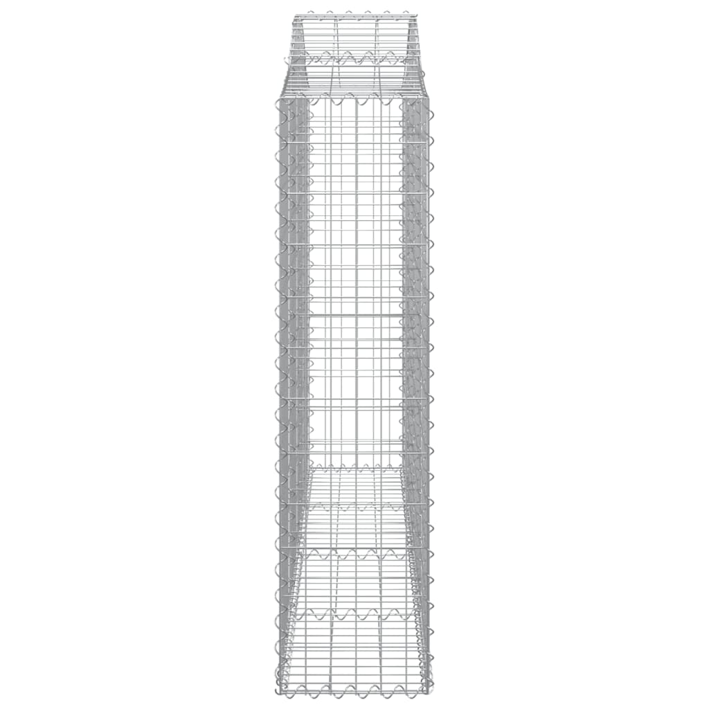 Gabionen Mit Hochbogen 2 Stk. 200X30X120/140Cm Verzinktes Eisen