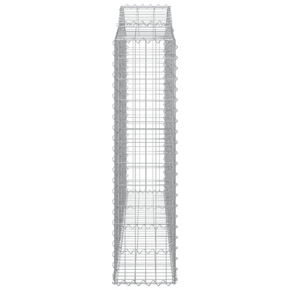 Gabionen Mit Hochbogen 2 Stk. 200X30X120/140Cm Verzinktes Eisen