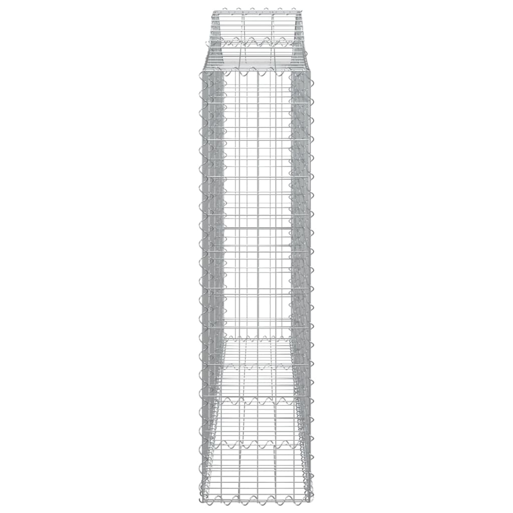 Gabionen Mit Hochbogen 3 Stk. 200X30X120/140Cm Verzinktes Eisen