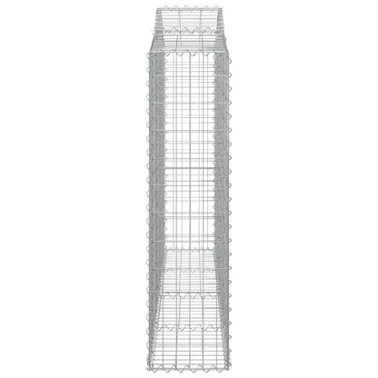 Gabionen Mit Hochbogen 3 Stk. 200X30X120/140Cm Verzinktes Eisen