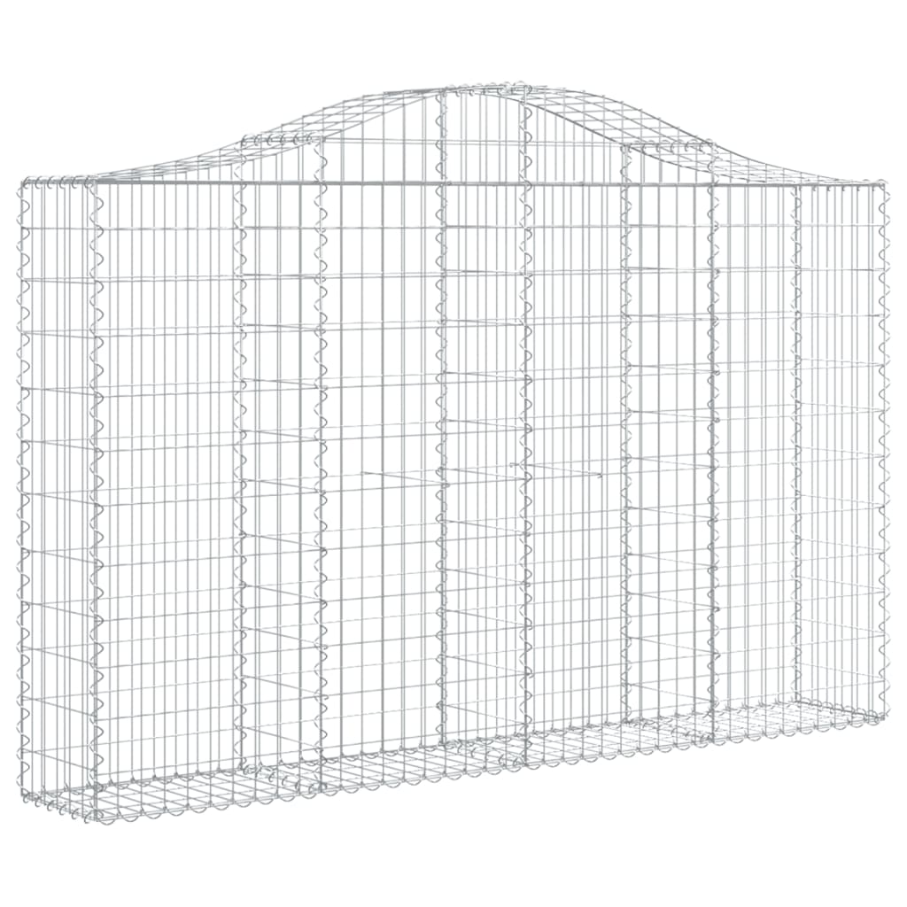 Gabionen Mit Hochbogen 4 Stk. 200X30X120/140Cm Verzinktes Eisen