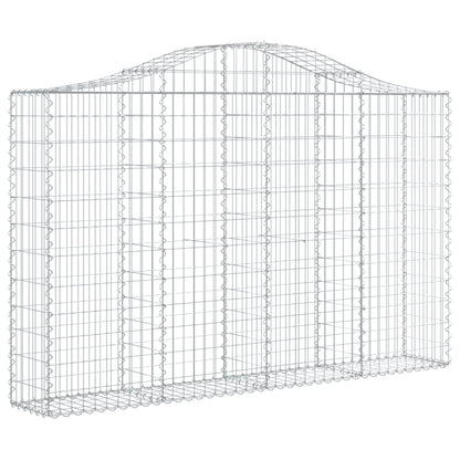 Gabionen Mit Hochbogen 4 Stk. 200X30X120/140Cm Verzinktes Eisen