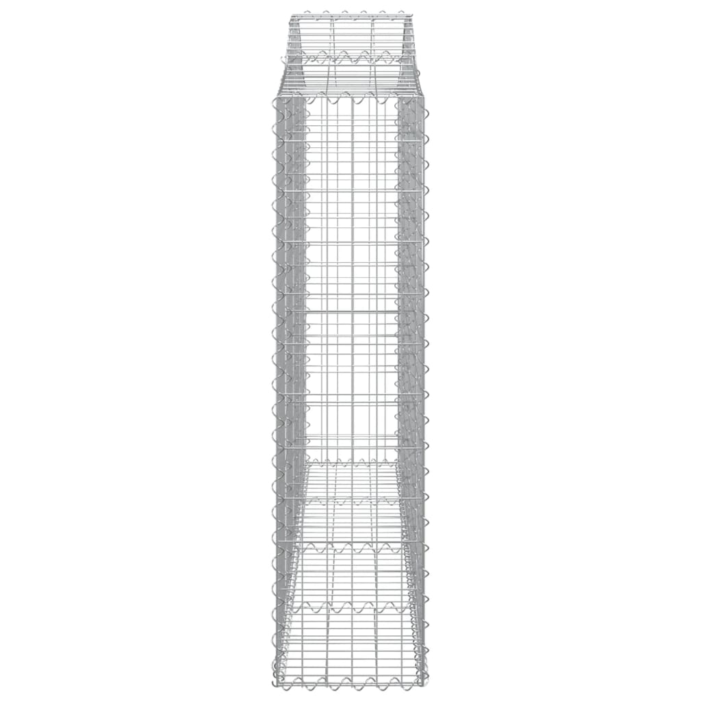 Gabionen Mit Hochbogen 5 Stk. 200X30X120/140Cm Verzinktes Eisen